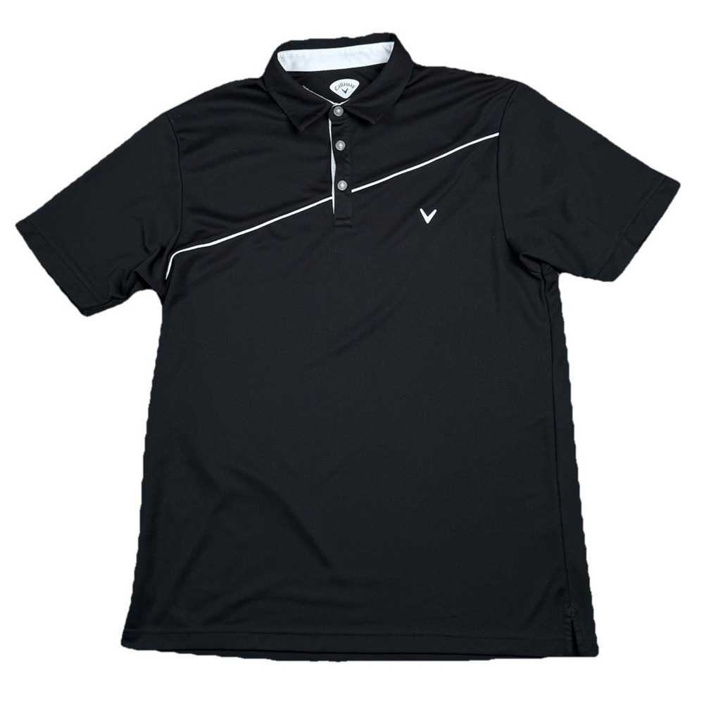 Callaway Polo Shirt Mens XL Black Golf Short Sleeve Athletic Performance Stretch